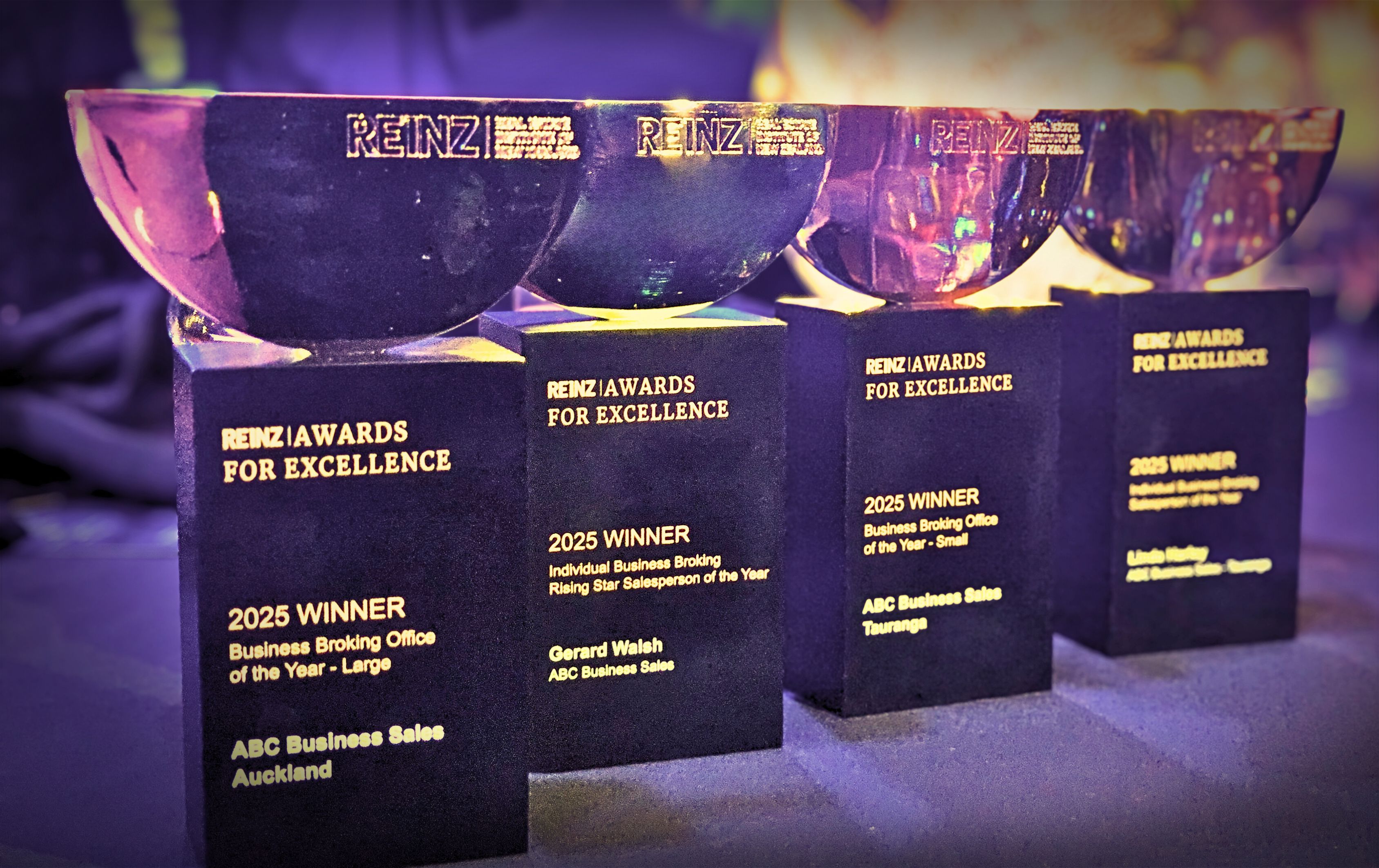 Four REINZ Awards for Excellence won by ABC Business Sales in 2025.