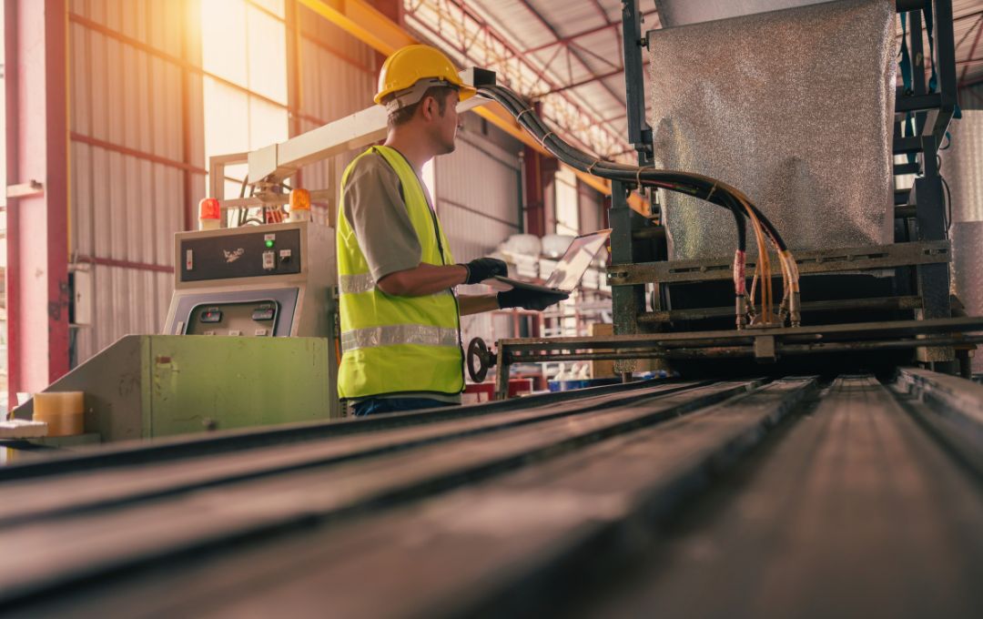 Industrial worker in a manufacturing facility